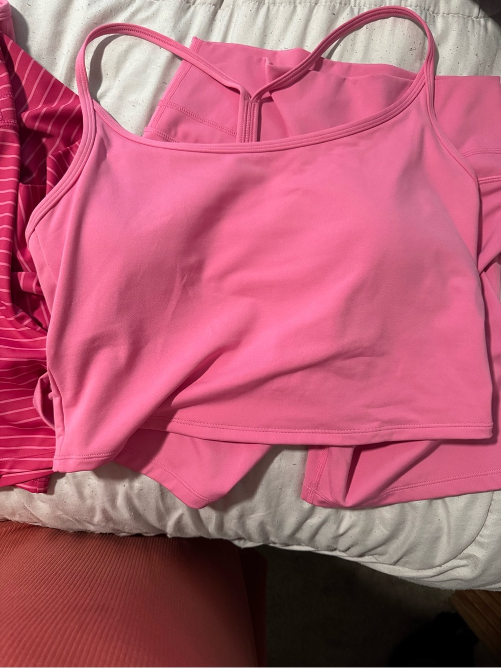 Women’s Pink Strappy Crop Tank Top